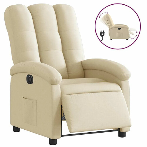 Maison Chic Fauteuil Relax pour salon, Fauteuil inclinable électrique Crème Tissu -GKD69007