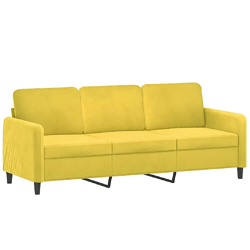 Maison Chic Canapé à 3 places,Canapé droit,Sofa de Salon,Banquette Jaune 180 cm Velours -GKD943409