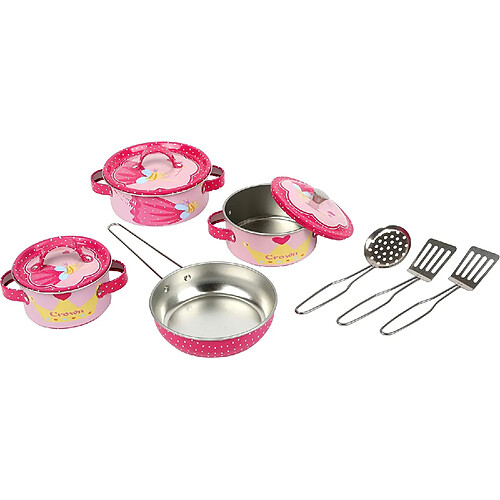 Small Foot Batterie de cuisine "Josephine" en métal rose