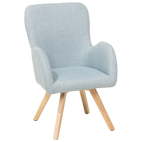 Beliani Fauteuil BJARN Tissu Bleu clair