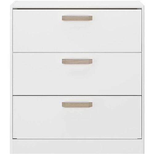 PARISOT Commode DREAM 3 tiroirs - Panneau de particules - Décor blanc - L79.7 x H87.8 x P43.8 cm