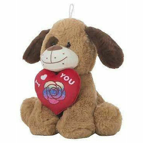 BigBuy Kids Jouet Peluche Amour Coeur Chien 25cm