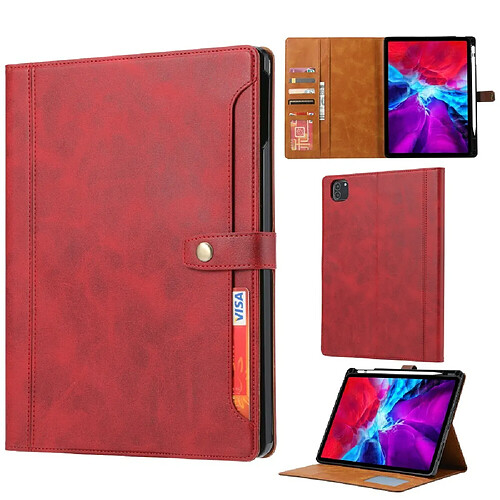 Etui en PU avec support et porte-stylo rouge pour votre Apple iPad Air 4 10.9 pouces