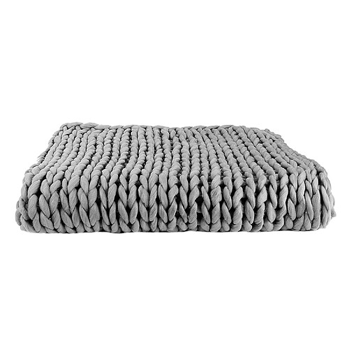 The Home Deco Factory Plaid grosse maille en acrylique- 150x120 cm - Gris