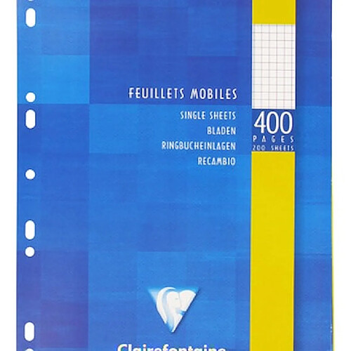 Etui 400 feuillets mobiles Clairefontaine Metric format A4 21 x 29,7 cm petits carreaux