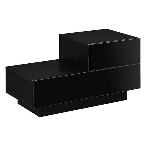 Helloshop26 Table de nuit élégante meuble de rangement polyvalent commode stylé petit tiroir côté droite capacité de charge tiroir 8 kg panneau de particules mélaminé 38 x 70 x 35 cm noir brillant 03_0006250