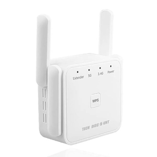 Tech Discount TD® Répéteur d'amplificateur de signal WiFi émetteur AP extension wifi sans fil 1200Mbps répéteur double fréquence AC5G / 2.4Gwifi