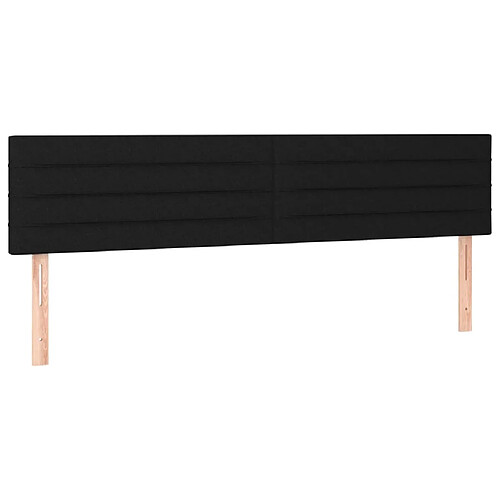 Maison Chic Lot de 2 Têtes de lit design pour chambre - Décoration de lit Noir 80x5x78/88 cm Tissu -MN50682