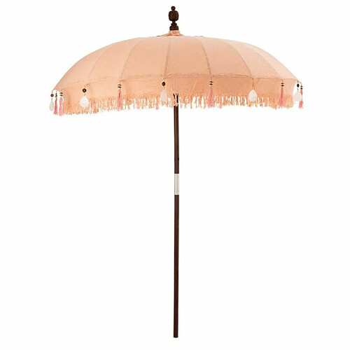 Paris Prix Parasol Déco Pompons & Coquillages 250cm Saumon