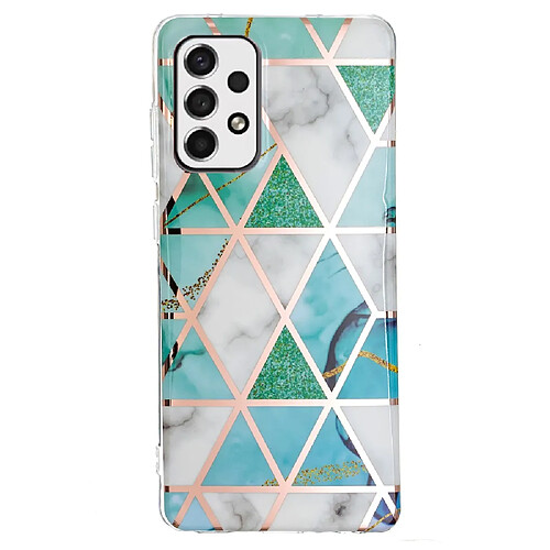 Coque en TPU anti-rayures, galvanoplastie, motif marbre vert blanc pour votre Samsung Galaxy A53 5G