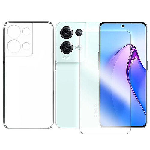 Visiodirect Coque souple silicone de protection transparent + verre trempé pour Oppo Reno 8 Pro 5G 6.7" CPH2357