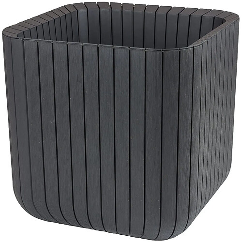 Pot de fleurs Planter M Anthracite Keter Cube Wood 21,5 litres