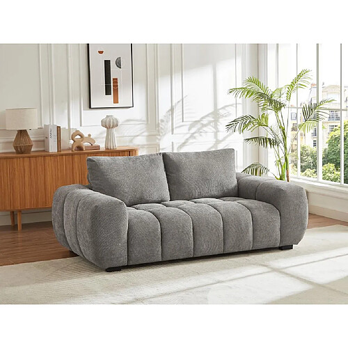 Vente-Unique Canapé 3 places en tissu gris BERENIA