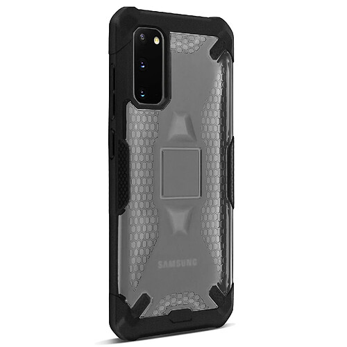 Avizar Coque Samsung S20 Antichoc Silicone Nid d'abeille Renforcé Noir Translucide