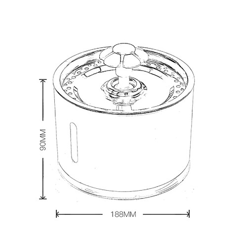 Universal 2.4L Fontaine à chat automatique LED Alimentation électrique silencieuse USB Chien Boisson pour animaux domestiques Boisson pour animaux domestiques Chats et chiens | Alimentation pour chiens