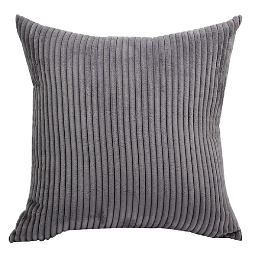 taie d'oreiller en velours côtelé de couleur unie canapé carré housse de coussin gris