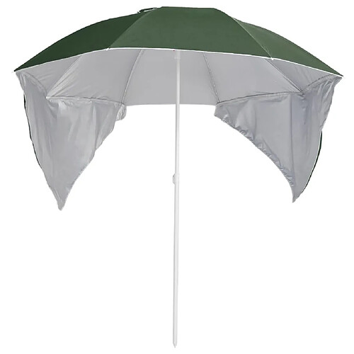 Maison Chic Parasol Jardin | Parasol de plage avec parois latérales Vert 215 cm - GKD15939