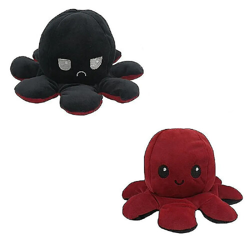 Universal Flip peluche belle poupée en peluche, jouet réversible de simulation douce (noir / marron)