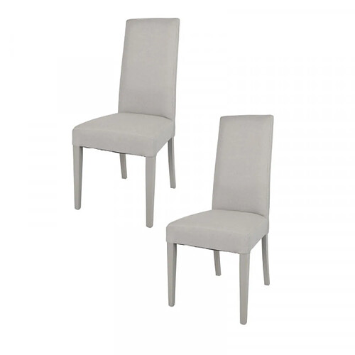 Dansmamaison Duo de chaises tissu Gris clair - PISE