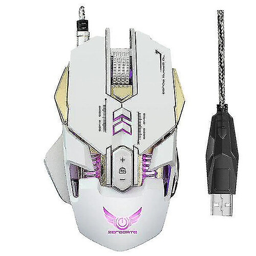 Universal x300 7 Boutons 3200dpi LED Variable Lumière Ergonomic Wired Gaming Mouse White