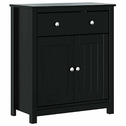 Maison Chic Armoire de salle de bain,Meuble de rangement,Meuble haut BERG noir 69,5x34x80 cm pin massif -GKD431889