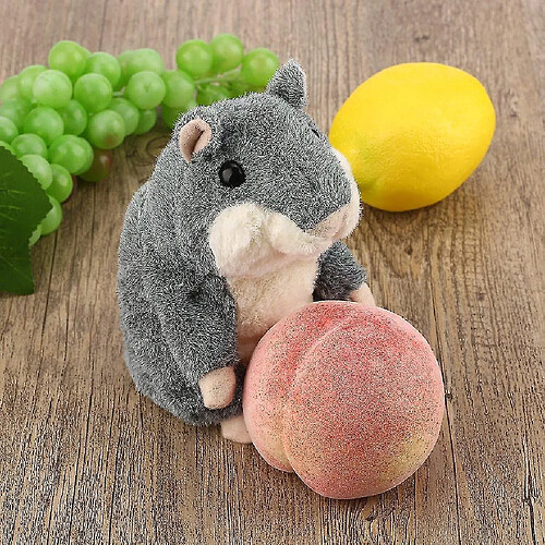 Universal Adorable Parlant Hamster Peluche Disque Hamster Jouet Animaux Jouet Gris