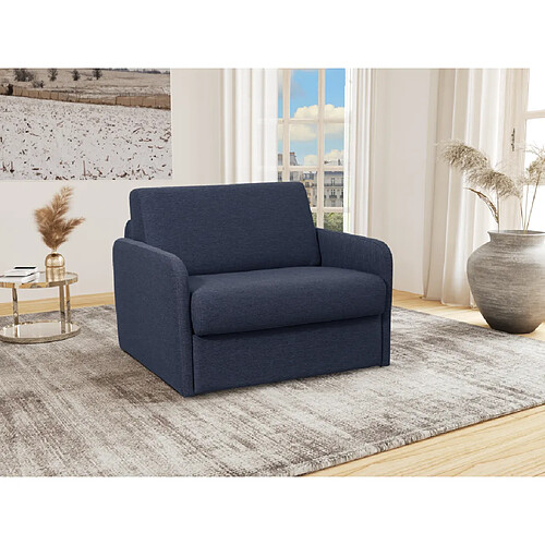 Vente-Unique Fauteuil convertible express en tissu bleu - Couchage 70 cm - NADOA