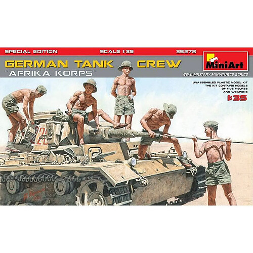 Mini Art Figurine Mignature German Tank Crew ""afrika Korps"" Special Edition