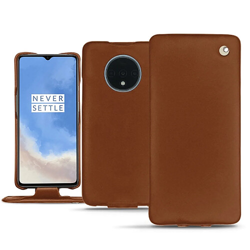 Housse cuir OnePlus 7T - Rabat vertical - Marron ( Nappa - Pantone #8B4720 ) - NOREVE