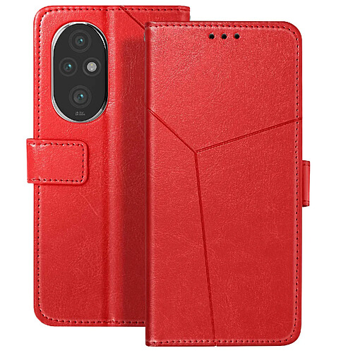 Avizar Etui Clapet pour Honor 200 Portefeuille Support Vidéo Rouge