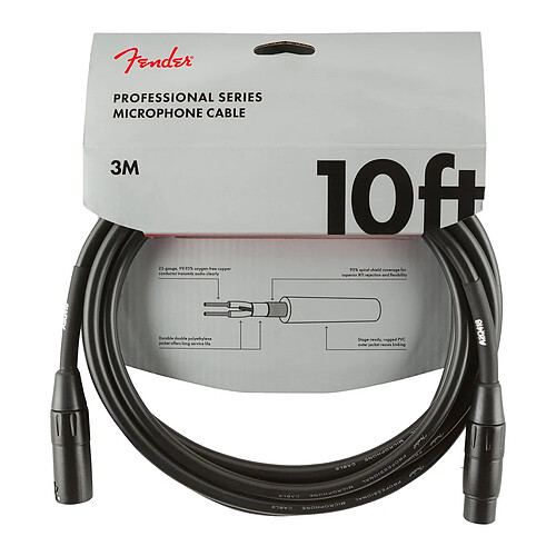 Professional Series Microphone Cable, 3m, Black Fender