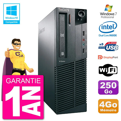 PC Lenovo ThinkCentre M82 SFF G2020 RAM 4Go Disque Dur 250Go Graveur DVD Wifi W7 · Occasion