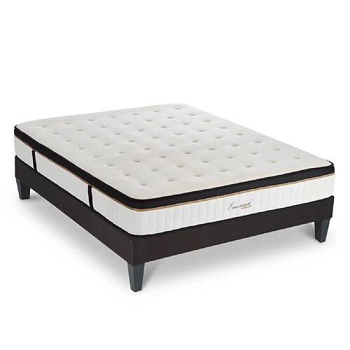 MAISON AUBERTIN Matelas Mémoire + sommier gris 140x190