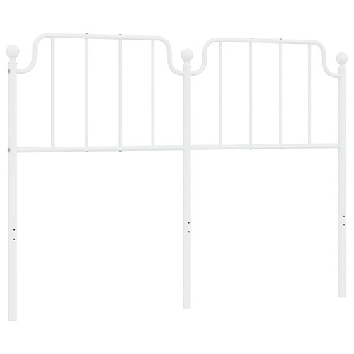 Maison Chic Tête de lit moderne pour chambre - Décoration de lit métal blanc 160 cm -MN60457