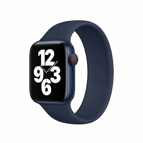 PHONECARE Bracelet Solo SiliconSense pour Apple Watch Series 9 Aluminum - 41mm (Poignet:142-158mm) - Bleu Foncé