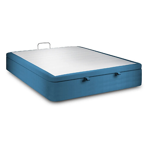 Sommeil de plomb Sommier Coffre Velours Bleu 200x200 H39cm