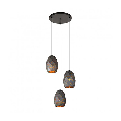 Luminaire Center Suspension moderne Harley Champagne doré graphite 2 ampoules