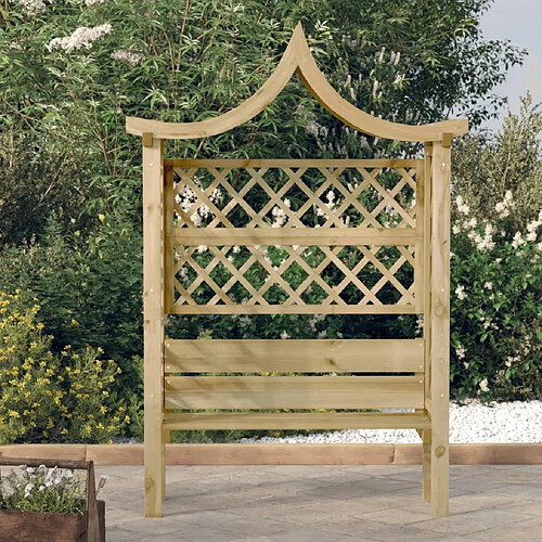 vidaXL Pergola de jardin avec toit et banc Bois de pin imprégné