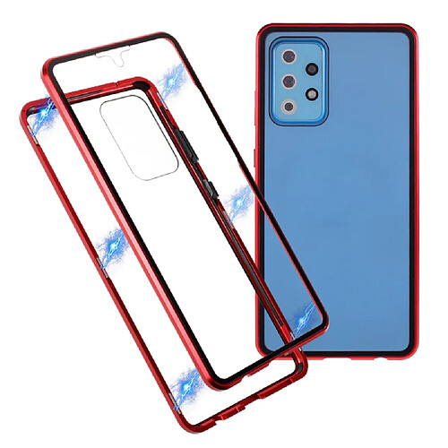 Coque en métal Cadre d'adsorption magnétique rouge pour votre Samsung Galaxy A72 4G/5G