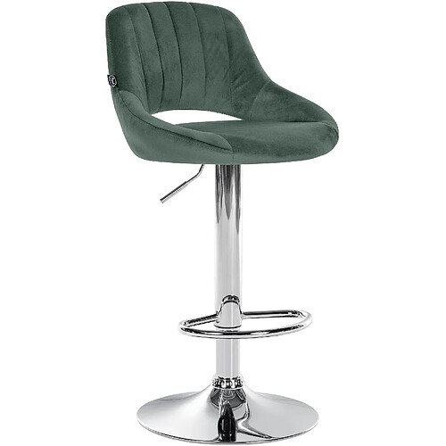 Non Tabouret de bar Milet velours chrome