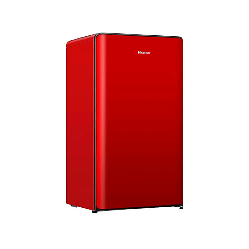 Hisense RR106D4CRF Réfrigérateur Une Porte 82L 220V 36dB Contrôle de Température Verre Trempé Rouge