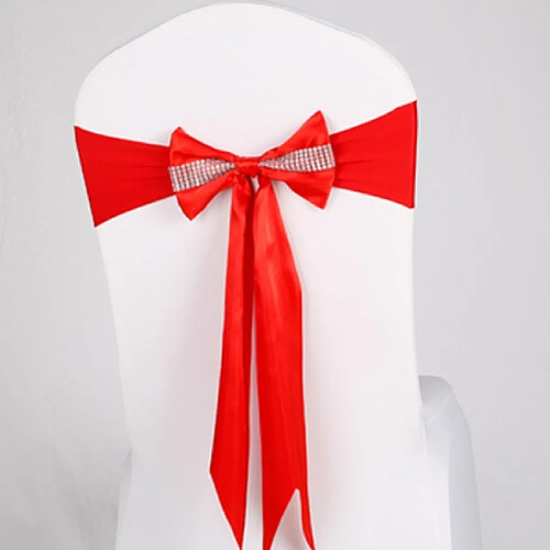 Wewoo Pour les événements de mariage Cérémonie de fête Banquet Décoration de Noël Chaise Sash Bow Elastic Chair Ruban Back Tie Bands Sashes Red