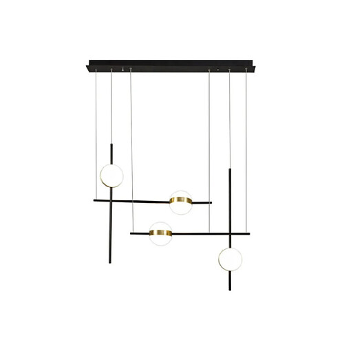 Luminaire Center Suspension Cuba Noir,Or