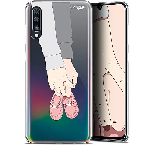 Caseink Coque arrière Samsung Galaxy A70 (6.7 ) Gel HD [ Nouvelle Collection - Souple - Antichoc - Imprimé en France] A Deux Mon Bébé