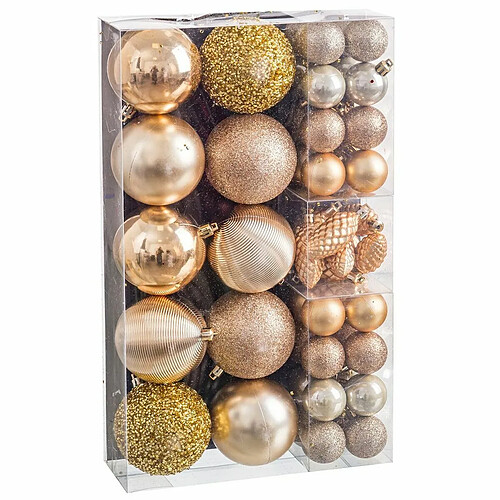 BigBuy Christmas Boules de Noël Doré (50 Unités)