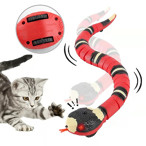 Jouet interactif pour chat - Jouet simulateur de serpent à détection intelligente, Jouet serpent électrique mobile et difficile à manipuler