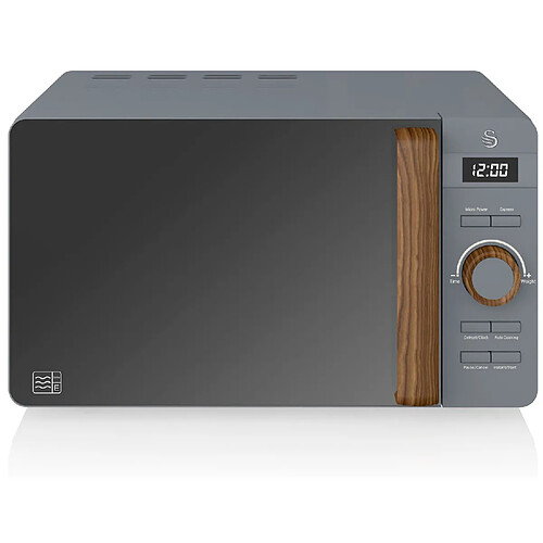 Micro-ondes Digital 20L Design Moderne Nordic, 800, Gris, SWAN, SM22036GRYNEU