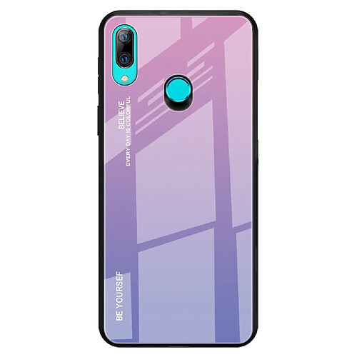 Wewoo Coque Pour Huawei P Smart Z Gradient Color Glass Case Light Purple