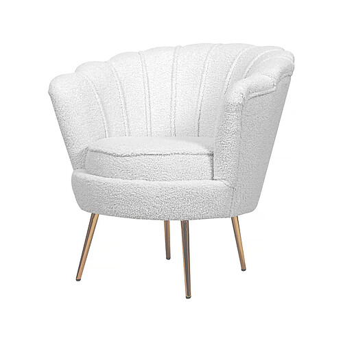 Habitat Et Jardin Fauteuil bouclette Floria - 75 x 68 x 77,5 cm - Blanc