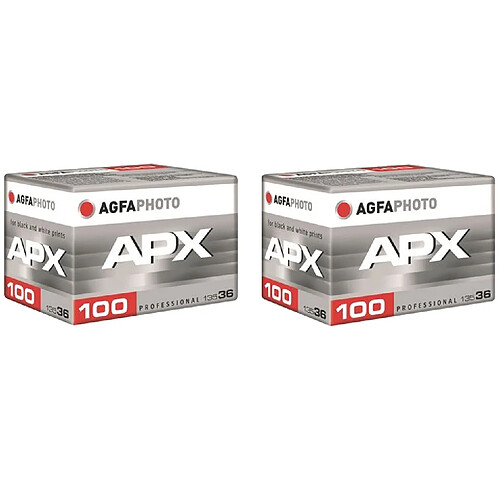 Agfa Photo Pack 2 x Pellicule Agfaphoto APX100 Professionnel 135-36 B&W - Negro